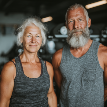 Gruppo di adulti maturi praticando yoga in ambiente sereno